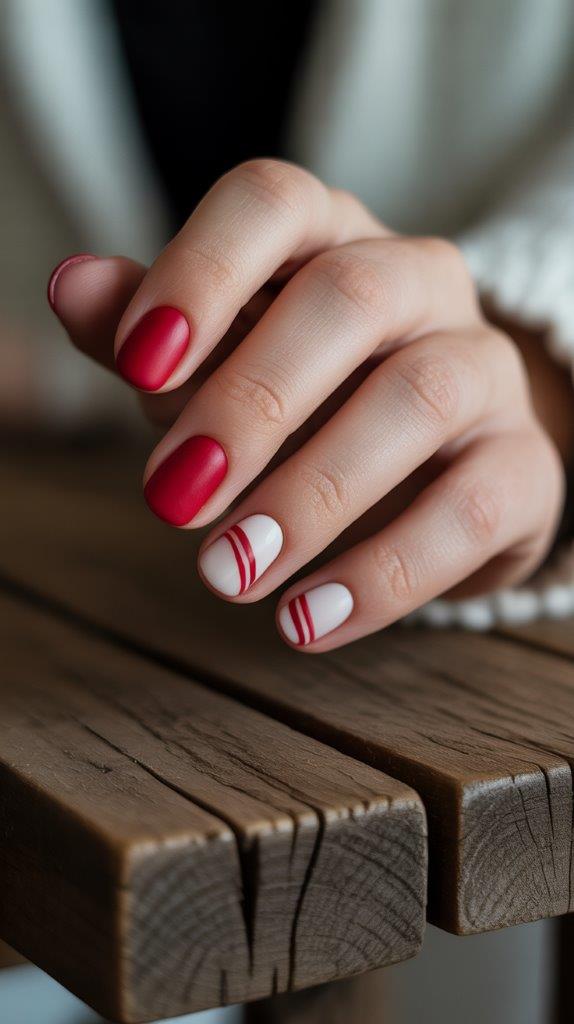 22 Festive Red and White Christmas Nails You’ll Love This Holiday