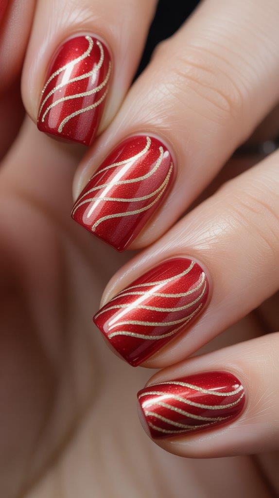 21 Stunning Red and Gold Christmas Nail Designs You’ll Love