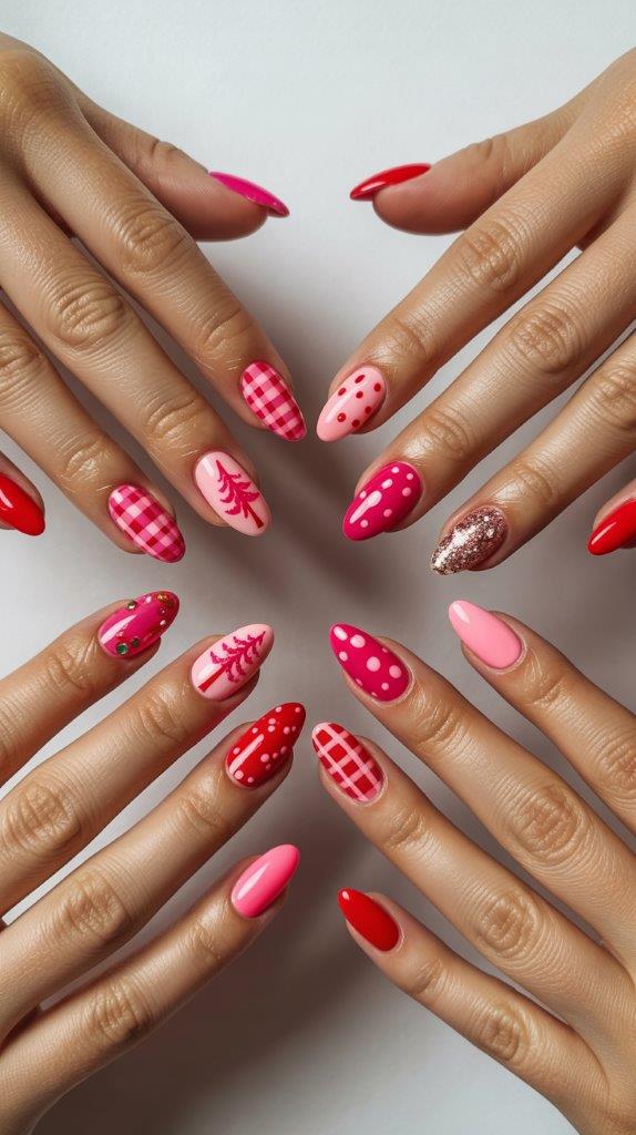 19 Stunning Pink and Red Christmas Nail Designs You’ll Love