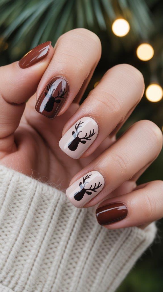 27 Festive Reindeer Nails Designs for Christmas 2025